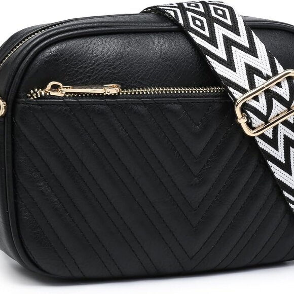 Women Quilted Vegan Leather Crossbody Bag Small Shoulder Handbag - Picture 1 of 7